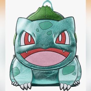Loungefly Pokemon Metallic Bulbasaur Womens Double Strap Shoulder Bag Purse NEW